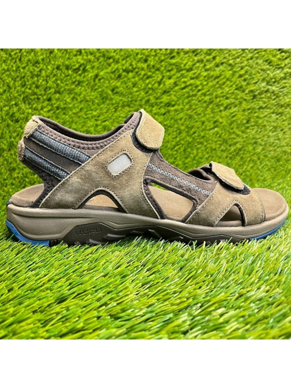 Kuru Tread Mens Size 8 Brown Blue Beach Walking Outdoor Sport Strappy Sandals